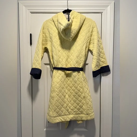 Anthropologie Zoey Yellow Quilted Robe with Hood - Size M/L - NWT